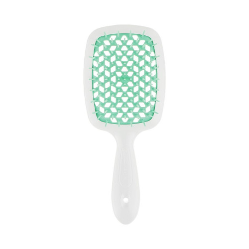 Щітка для волосся Janeke Superbrush With Soft Moulded Tips Біла з зеленим
