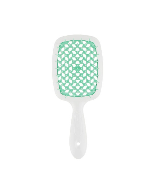 Щітка для волосся Janeke Superbrush With Soft Moulded Tips Біла з зеленим