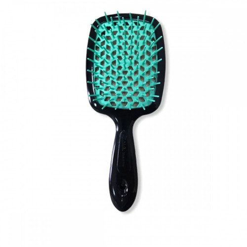 Щітка для волосся Janeke Superbrush With Soft Moulded Tips Чорна з салатовим