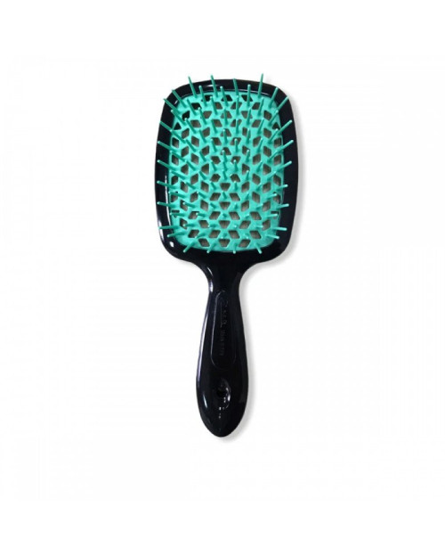 Щітка для волосся Janeke Superbrush With Soft Moulded Tips Чорна з салатовим
