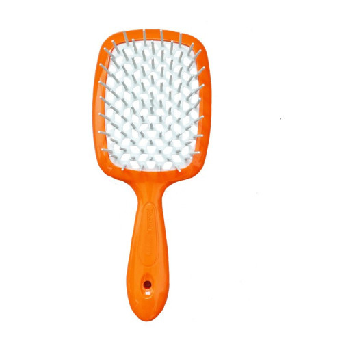 Гребінець Janeke Superbrush Soft Moulded Tips Оранжева з білим