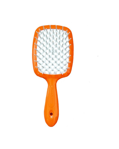 Гребінець Janeke Superbrush Soft Moulded Tips Оранжева з білим