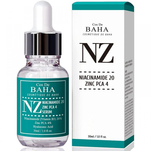 Сироватка для обличчя з ніацинамідом і цинком Cos De BAHA Niacinamide 20% + Zinc 4% Serum 30 мл.