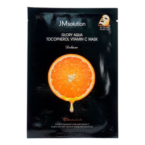 Тканинна маска для вирівнювання тону обличчя JMsolution Glory Aqua Tocopherol Vitamin C Mask 33 мл.