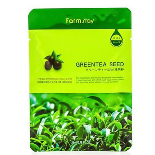 Тканинна маска Farmstay Visible Difference Mask Sheet Green Tea Seed 23г.