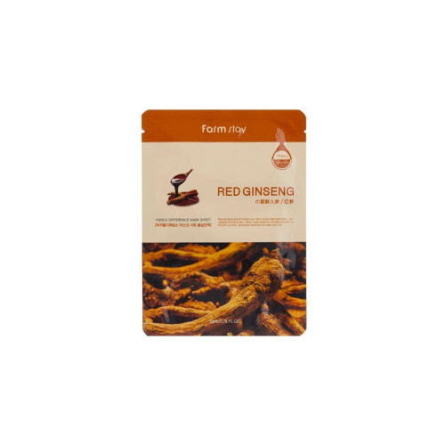 Тканинна маска з екстрактом кореня червоного женьшеню Farmstay Visible Difference Mask Sheet 23 мл.
