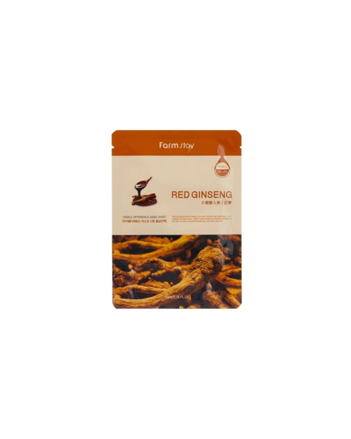 Тканинна маска з екстрактом кореня червоного женьшеню Farmstay Visible Difference Mask Sheet 23 мл.