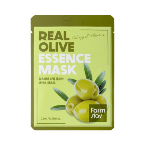Зволожувальна тканинна маска для обличчя з екстрактом оливи FarmStay Real Olive Essence Mask 23г.