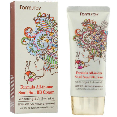 ББ-крем з муцином равлика FarmStay Snail Repair BB Cream Spf50+/Pa+ 50мл