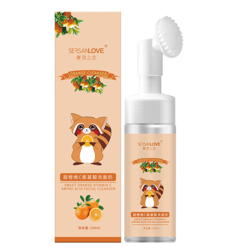 Пінка-мус з щіточкою для вмивання з екстрактом цитруса Sersanlove Orange Vitamin C Amino Acid Cleanser, 150мл