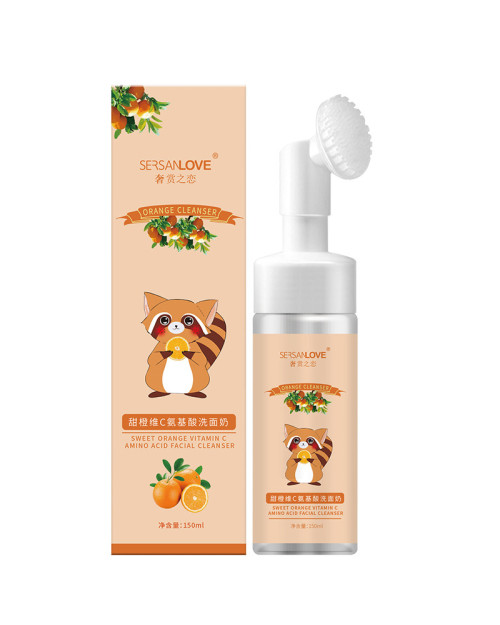 Пінка-мус з щіточкою для вмивання з екстрактом цитруса Sersanlove Orange Vitamin C Amino Acid Cleanser, 150мл