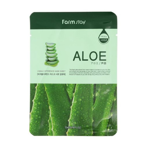 Тканинна маска для обличчя Farm Stay Visible Difference Mask Sheet Aloe з екстрактом алое, 23 мл