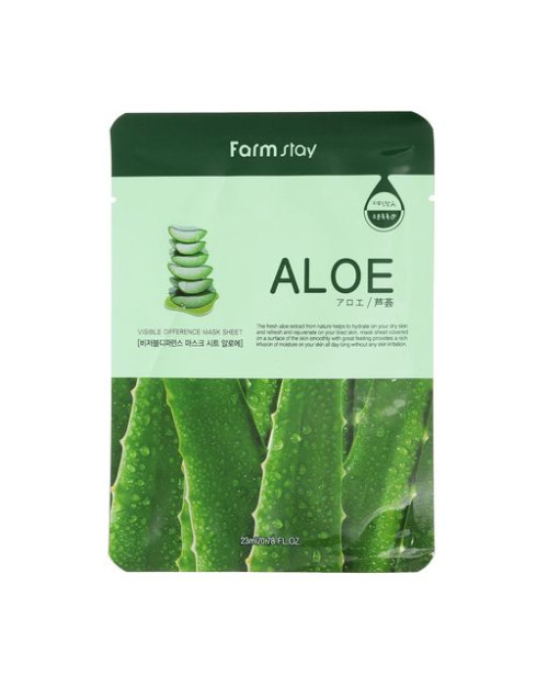 Тканинна маска для обличчя Farm Stay Visible Difference Mask Sheet Aloe з екстрактом алое, 23 мл