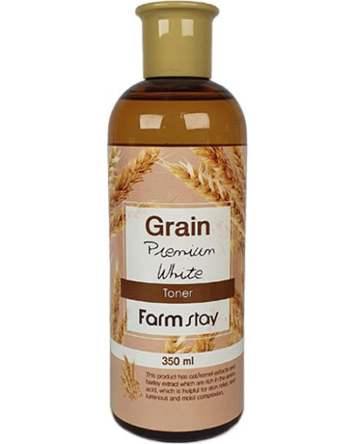Тонер для обличчя з екстрактом паростків пшениці FarmStay Grain Premium White Toner 350 мл.