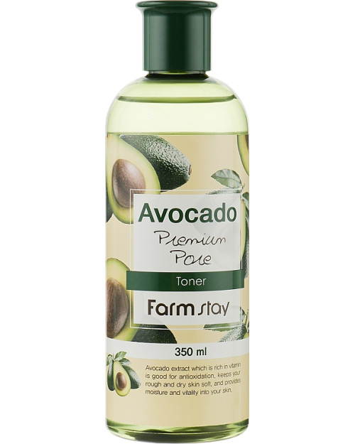 Зволожувальний тонер для обличчя FarmStay Avocado Premium Pore Toner 350мл.