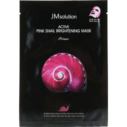 Тканинна маска з муцином равлика JMsolution Active Pink Snail Brightening Mask Prime 33мл.