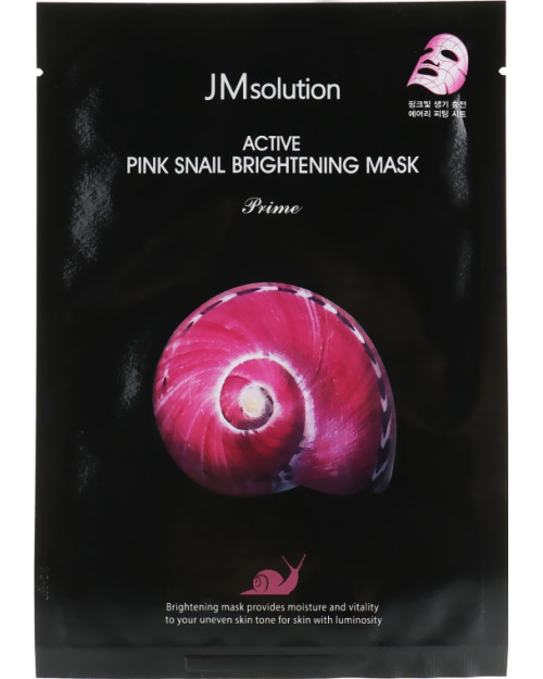 Тканинна маска з муцином равлика JMsolution Active Pink Snail Brightening Mask Prime 33мл.