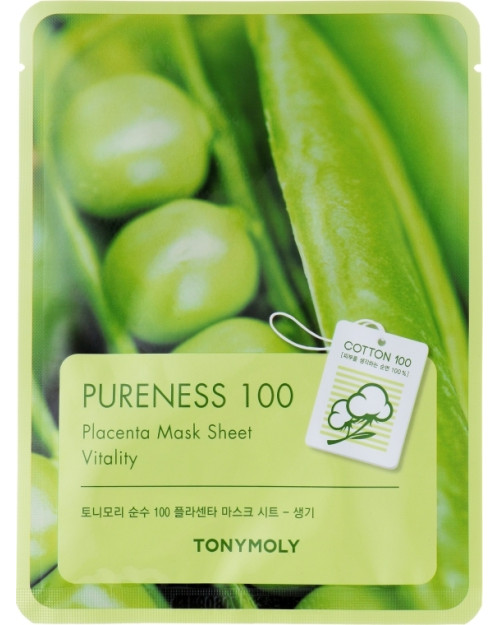 Тканинна маска з екстрактом бобів Tony Moly Pureness 100 Placenta Mask Sheet 21 мл