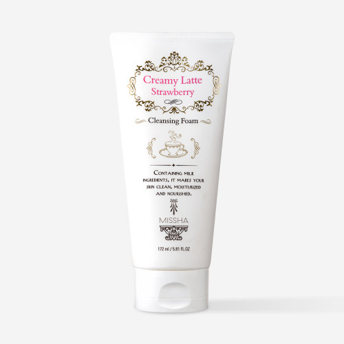 Пінка для вмивання з екстрактом полуниці Missha Creamy Latte Cleansing Foam Strawberry 172 мл.