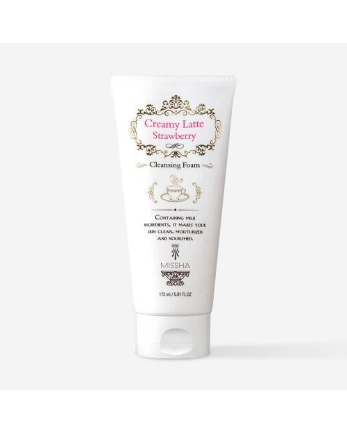 Пінка для вмивання з екстрактом полуниці Missha Creamy Latte Cleansing Foam Strawberry 172 мл.