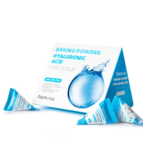 Скраб для обличчя у пірамідках з гіалуроновою кислотою FarmStay Baking Powder Hyaluronic Acid Pore Scrub 7 г.