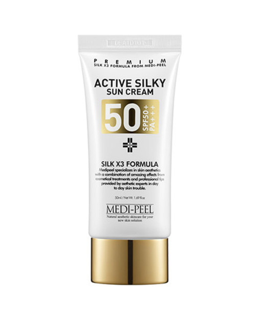 Сонцезахисний крем для обличчя з комплексом пептидів Medi-Peel Active Silky Sun Cream SPF50+ PA+ 50 мл