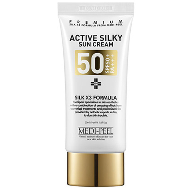 Сонцезахисний крем для обличчя з комплексом пептидів Medi-Peel Active Silky Sun Cream SPF50+ PA+ 50 мл