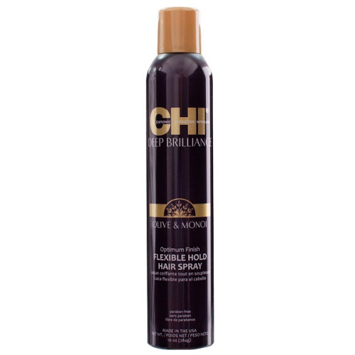 Лак для волосся гнучкої фіксації CHI Deep Brilliance Olive & Monoi Op FlexHold 248 г.