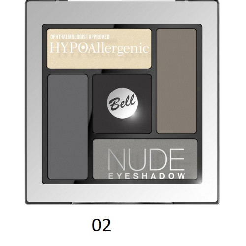 ТІНІ ДЛЯ ПОВІК АТЛАСНОЮ-КРЕМОВІ BELL COSMETICS HYPOALLERGENIC NUDE EYESHADOW №:02