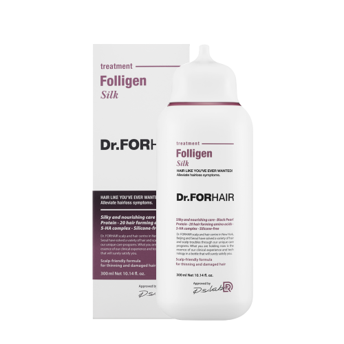 Відновлююча маска - кондиціонер для пошкодженого волосся Dr.FORHAIR Folligen Silk Treatment 300мл.