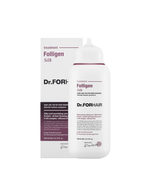 Відновлююча маска - кондиціонер для пошкодженого волосся Dr.FORHAIR Folligen Silk Treatment 300мл.