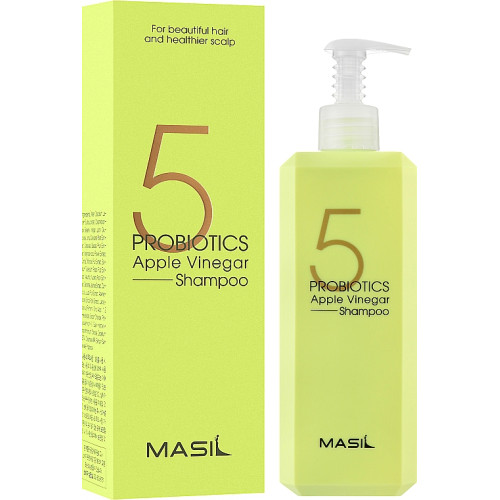 М'який безсульфатний шампунь з проботиками та яблучним оцтом Masil 5 Probiotics Apple Vinegar Shampoo 500 мл.