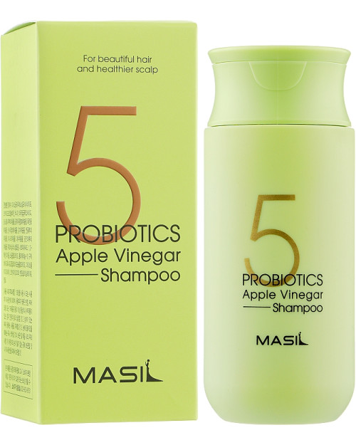 М'який безсульфатний шампунь з проботиками та яблучним оцтом Masil 5 Probiotics Apple Vinegar Shampoo 150мл.